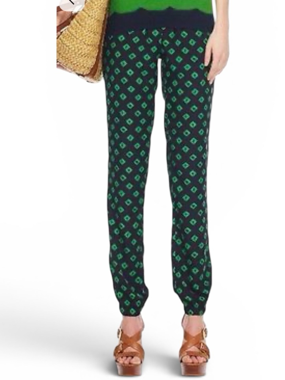 Michael Kors Palmetto Green Print Joggers NWT Size 10 - Picture 2 of 13